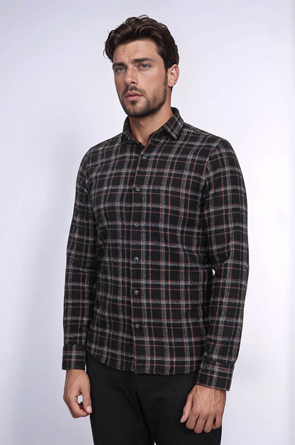 Plaid Black Men Lumberjack Shirt