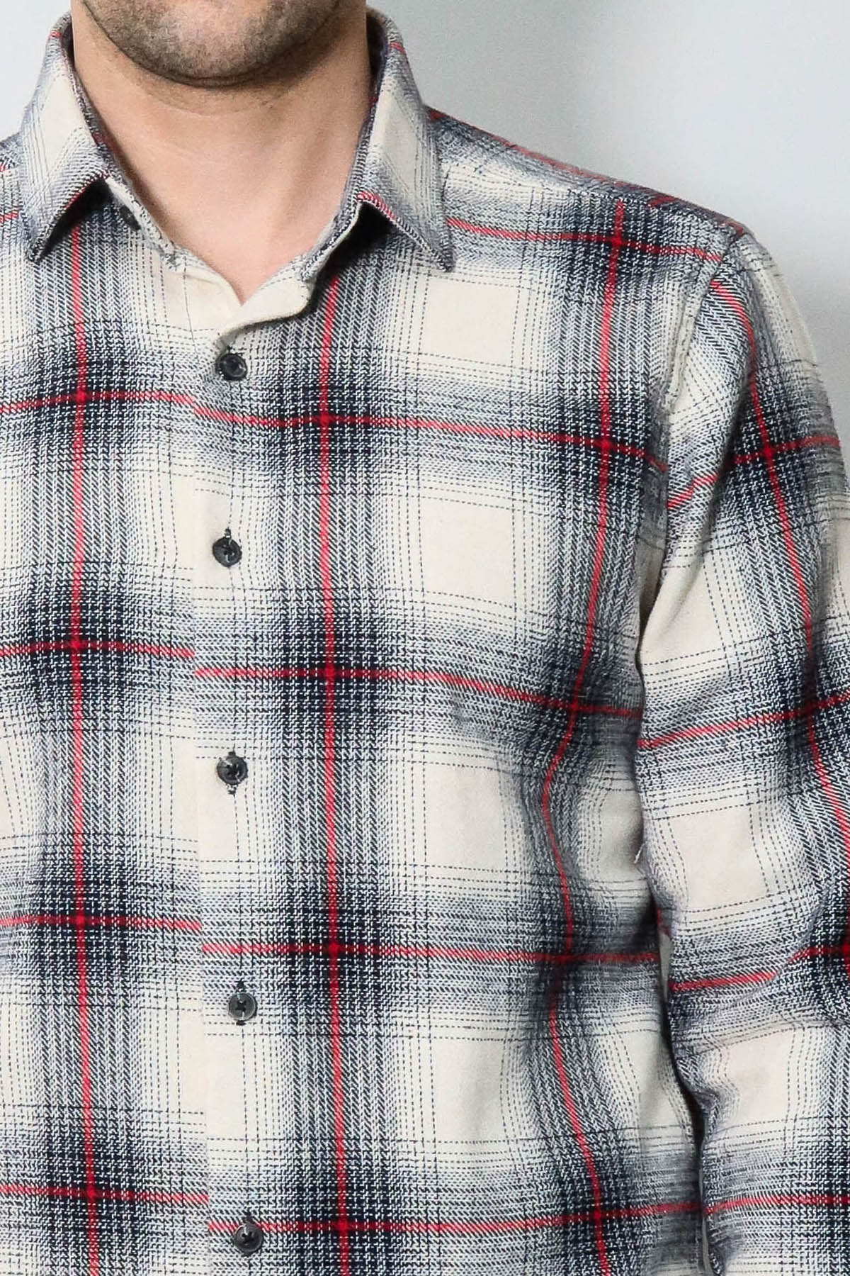 Thick Checked Grey Men Lumberjack Shirt