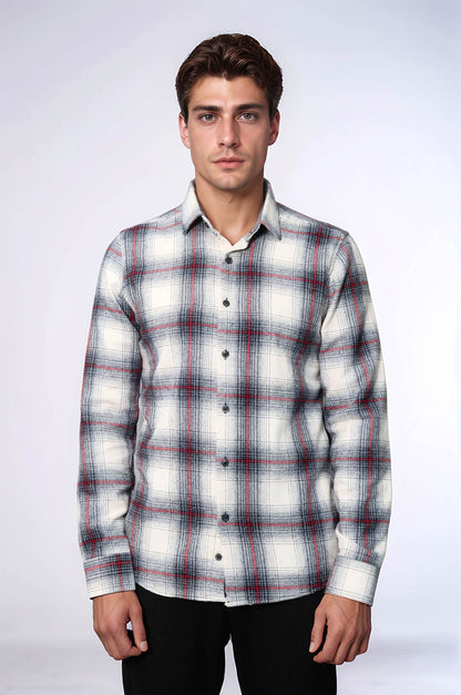 Thick Checked Grey Men Lumberjack Shirt