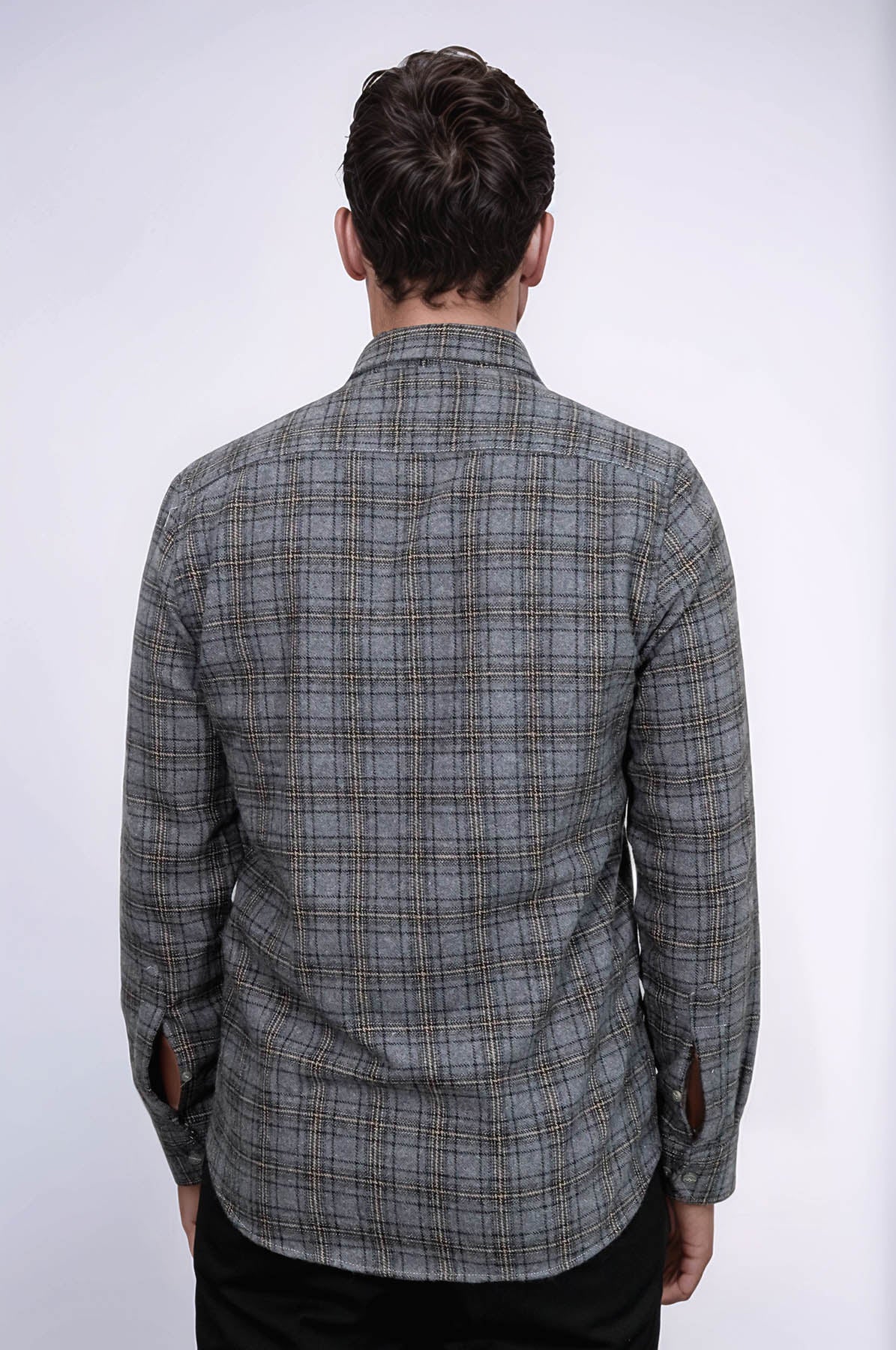 Plaid Dark Grey Men Lumberjack Shirt