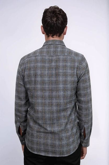 Plaid Dark Grey Men Lumberjack Shirt