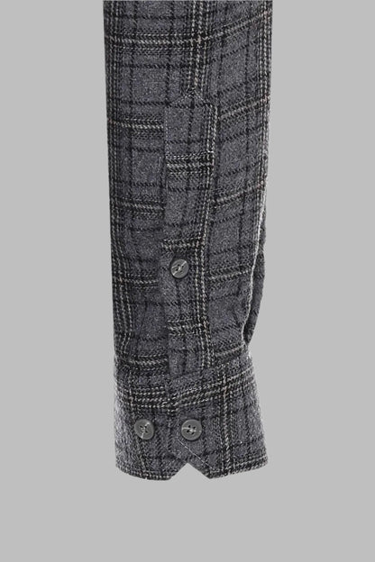 Plaid Dark Grey Men Lumberjack Shirt -