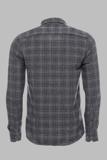 Plaid Dark Grey Men Lumberjack Shirt -