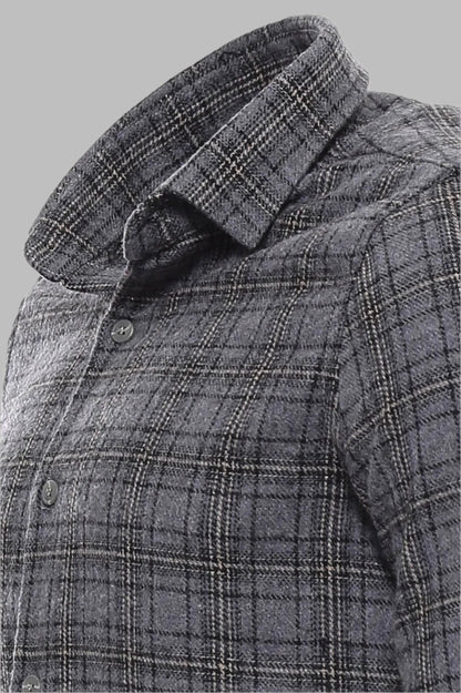 Plaid Dark Grey Men Lumberjack Shirt -