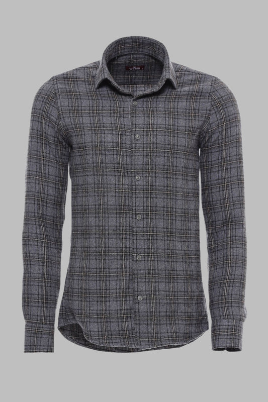 Plaid Dark Grey Men Lumberjack Shirt -