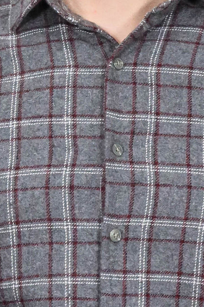 Checked Grey Men Lumberjack Shirt