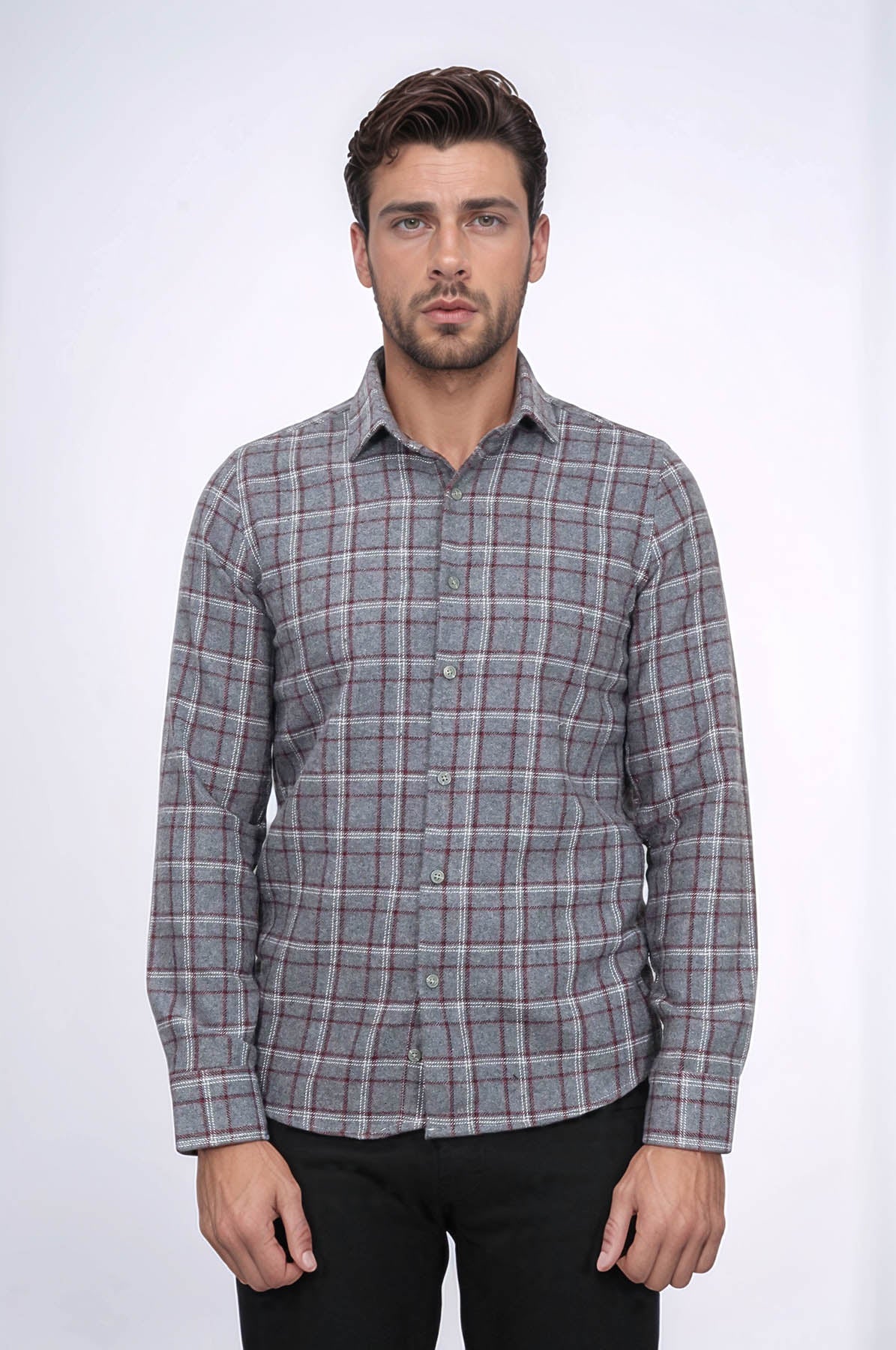 Checked Grey Men Lumberjack Shirt
