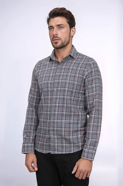 Checked Grey Men Lumberjack Shirt