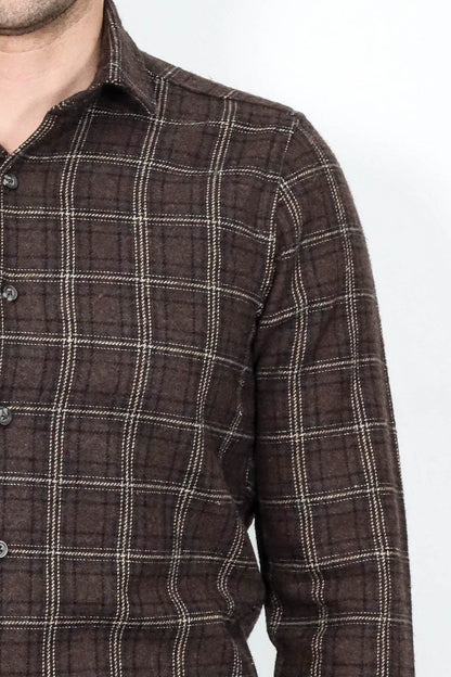 Checked Brown Men Lumberjack Shirt