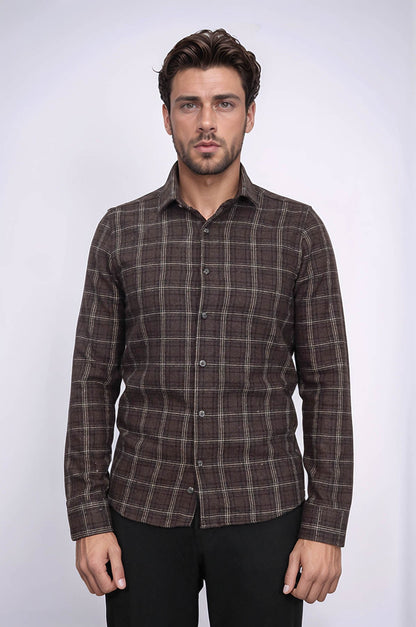 Checked Brown Men Lumberjack Shirt