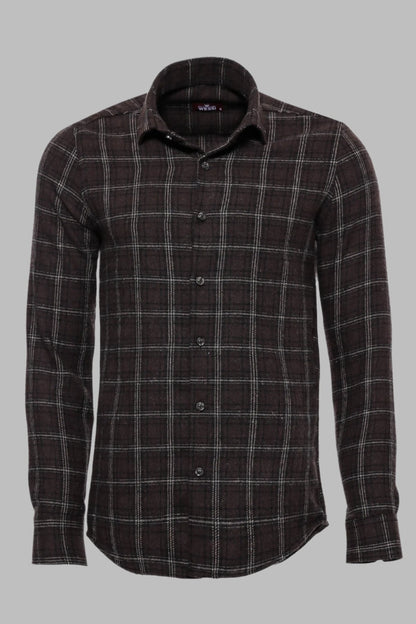 Checked Brown Men Lumberjack Shirt -