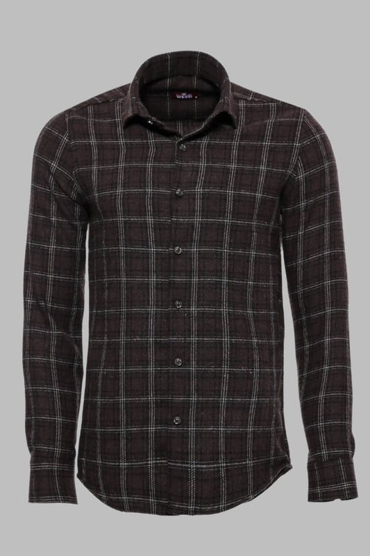 Checked Brown Men Lumberjack Shirt -