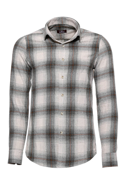 Checked Beige Men Lumberjack Shirt -