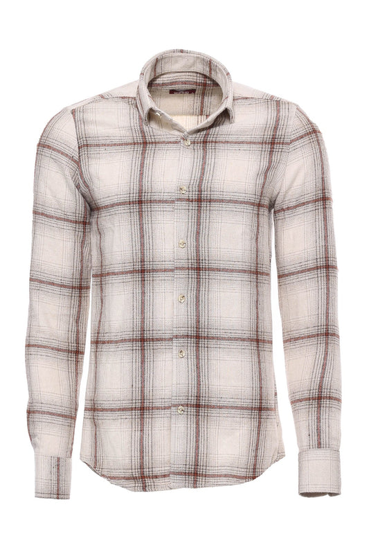 Plaid Light Brown Men Lumberjack Shirt -