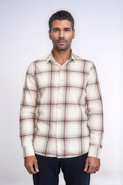 Plaid Light Brown Men Lumberjack Shirt