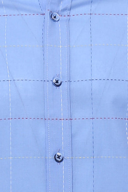 Slim Fit Plaid Blue Shirt