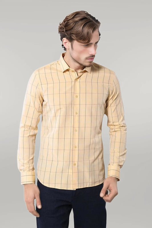 Yellow Plaid Men's Shirt