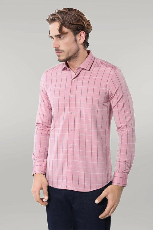Pink Plaid Men's Shirt
