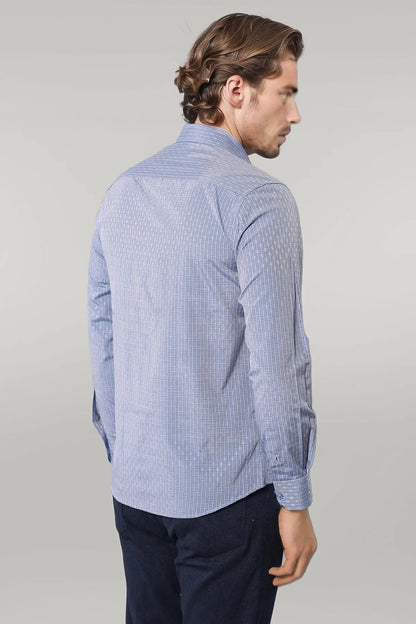 KOALA SYDNEY  Patterned Slim Fit Blue Shirt