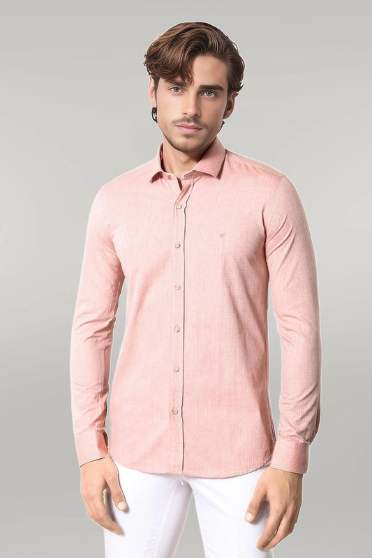 KOALA SYDNEY  Pink Patterned Slim-Fit Men Shirt |
