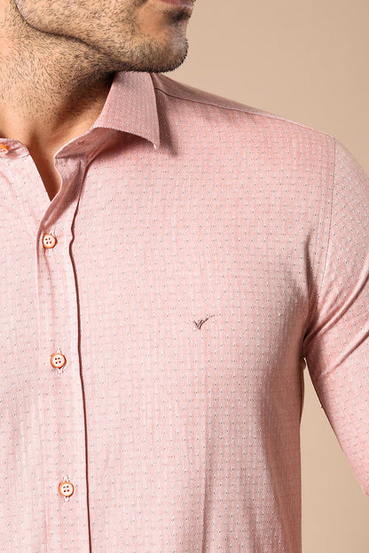 KOALA SYDNEY  Pink Patterned Slim-Fit Men Shirt |