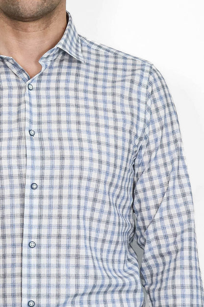 Blue Slim Fit Check Shirt