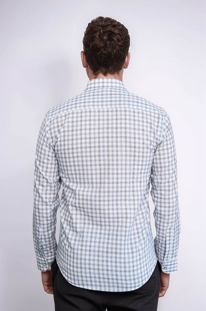Blue Slim Fit Check Shirt