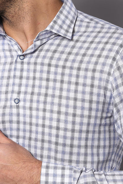 Blue Slim Fit Check Shirt