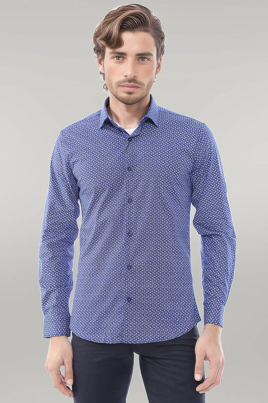 KOALA SYDNEY  Navy Blue Patterned Shirt |