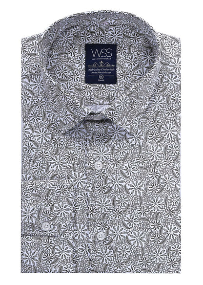 Floral Patterned Slim Fit Shirt - Wessi