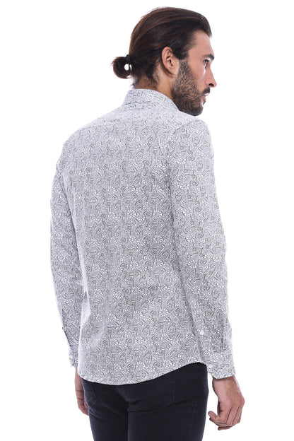 Floral Patterned Slim Fit Shirt - Wessi