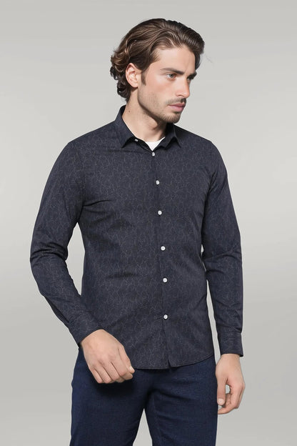 KOALA SYDNEY  Black Patterned Men's Shirt |