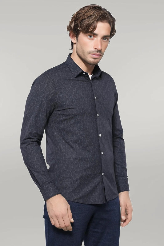 KOALA SYDNEY  Black Patterned Men's Shirt |