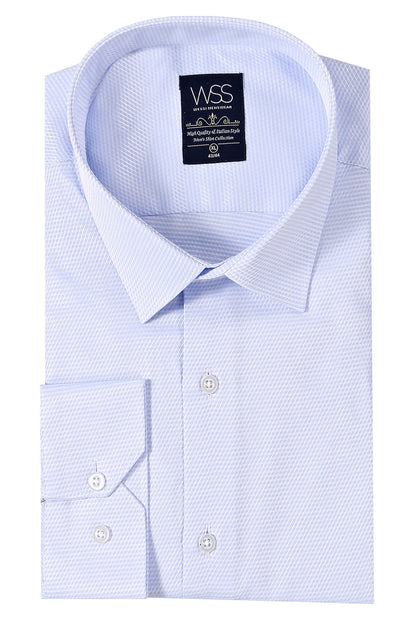 Patterned Casual Baby Blue Shirt