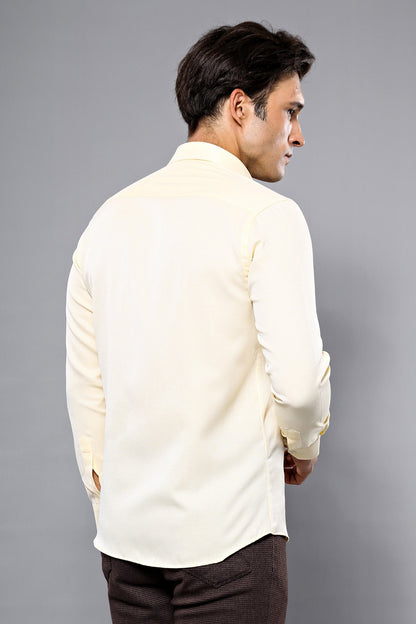 Patterned Yellow Casual Shirt