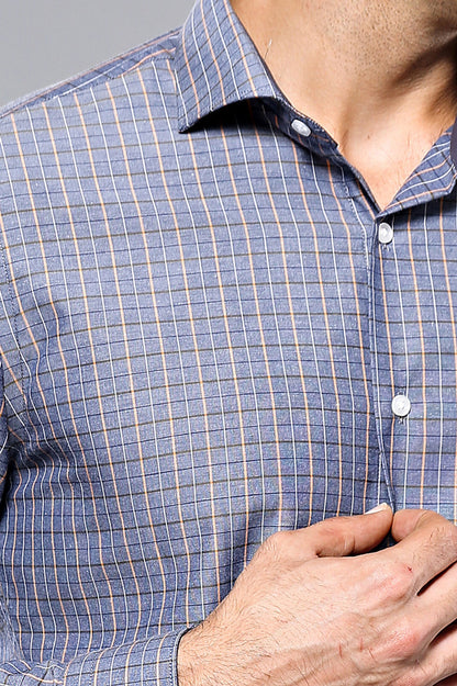 Casual Grey Plaid Shirt