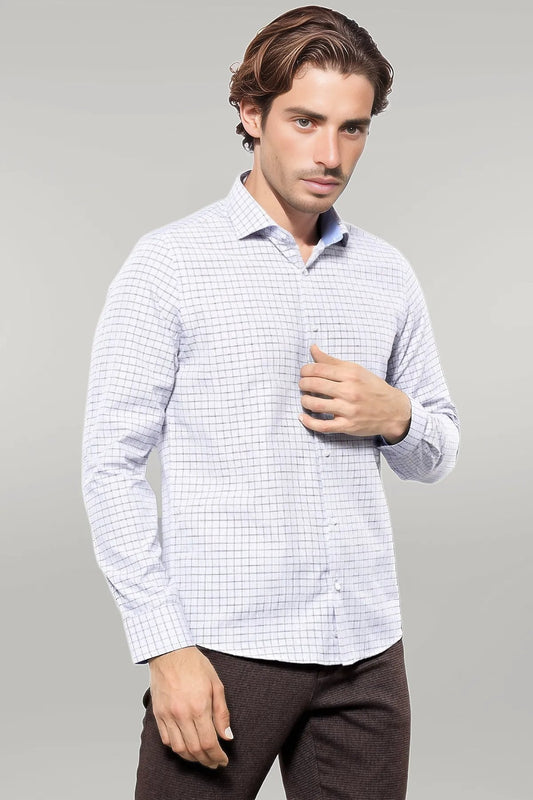 Plaid Blue Men's Shirt