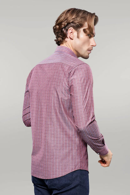 KOALA SYDNEY  Slim-Fit Burgundy Plaid Shirt |