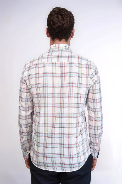 Casual White Plaid Shirt