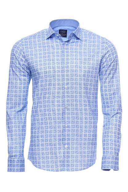 Patterned Plaid Light Blue Shirt