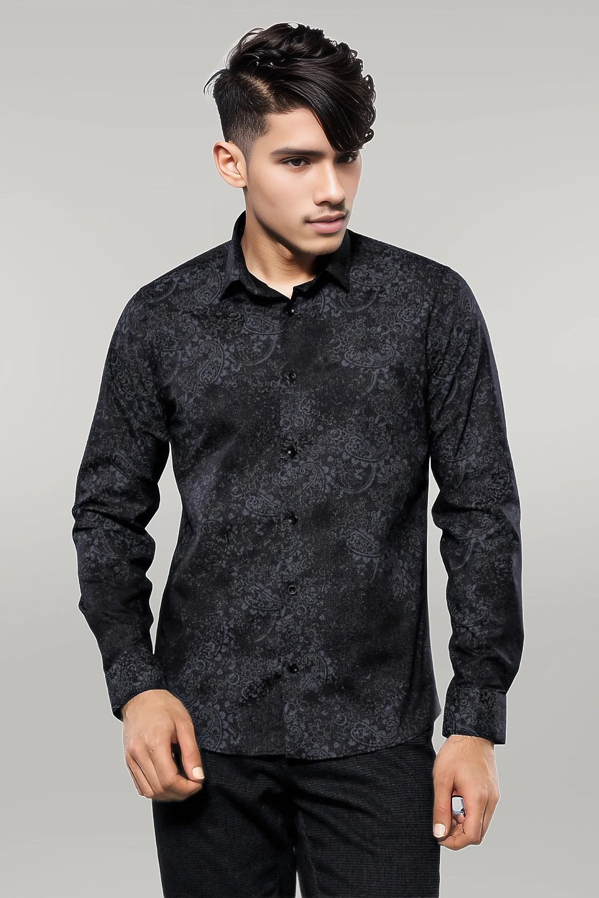 Floral Black Shirt |