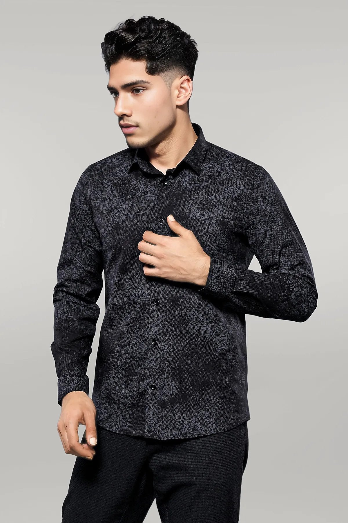 Floral Black Shirt |