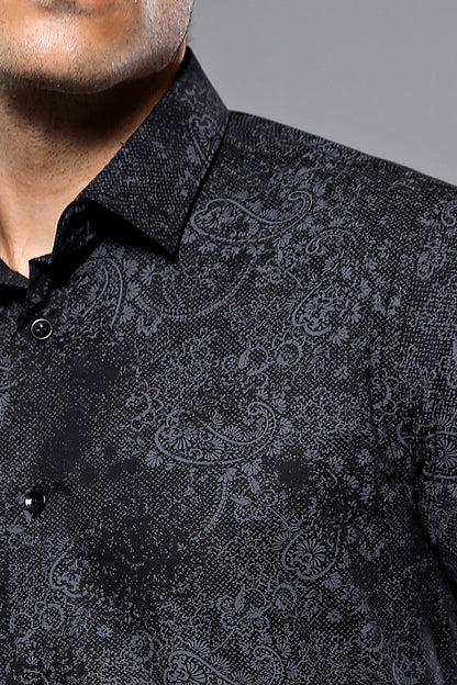 Floral Black Shirt |
