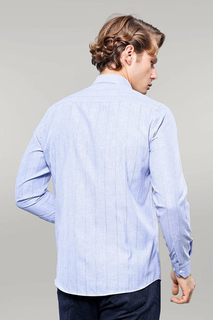 Checked Long Sleeve Blue Shirt |