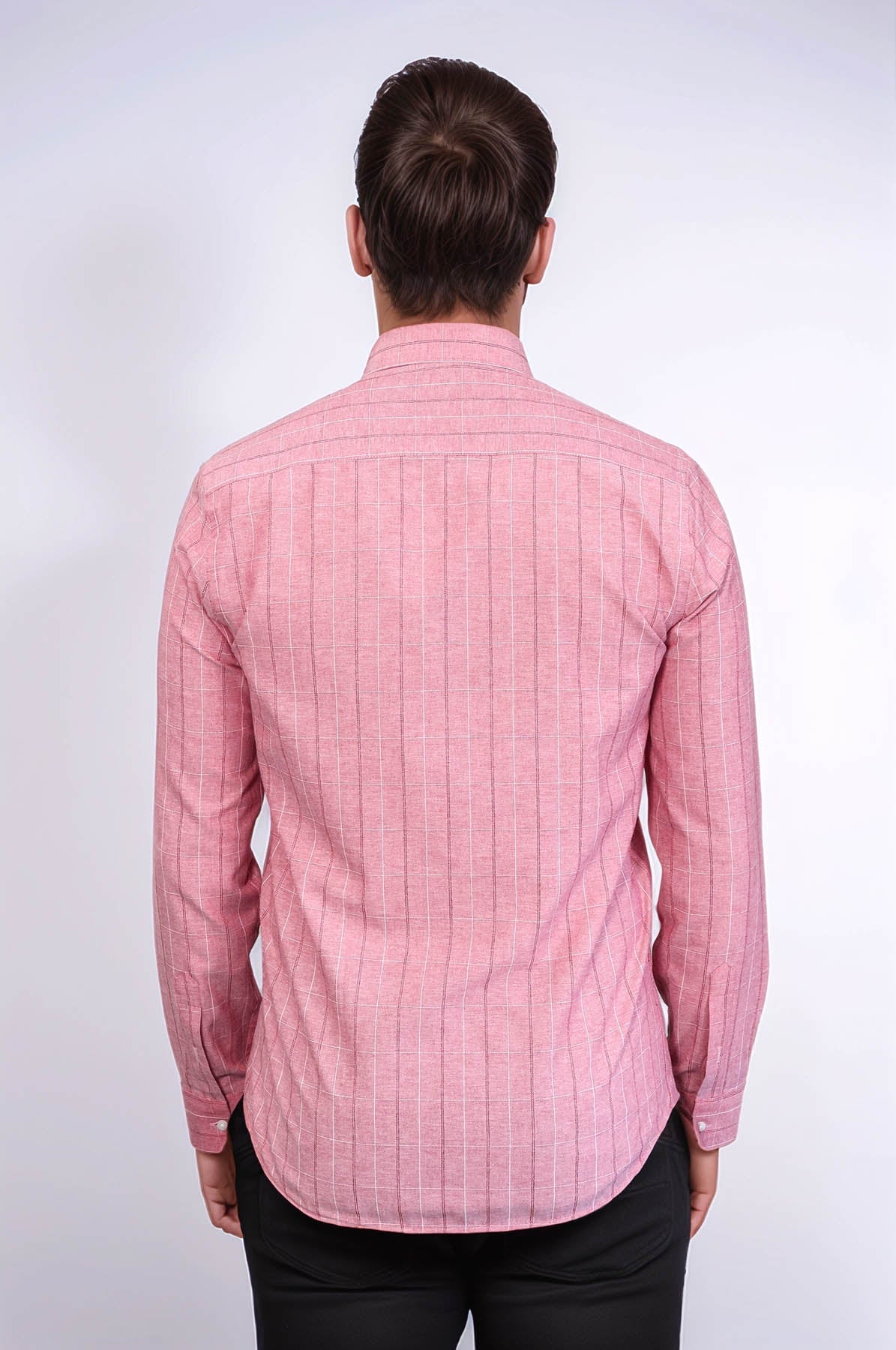 Checked Light Burgundy Men's Shirt