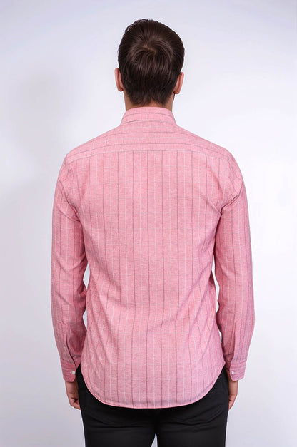 Checked Light Burgundy Men's Shirt