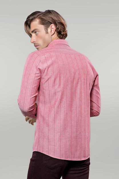 Checked Light Burgundy Men's Shirt |