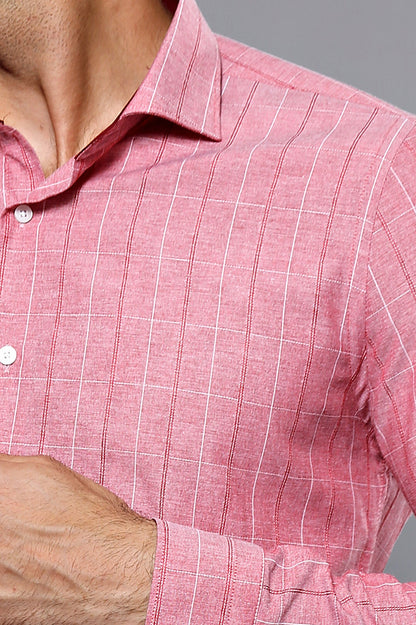 Checked Light Burgundy Men's Shirt |