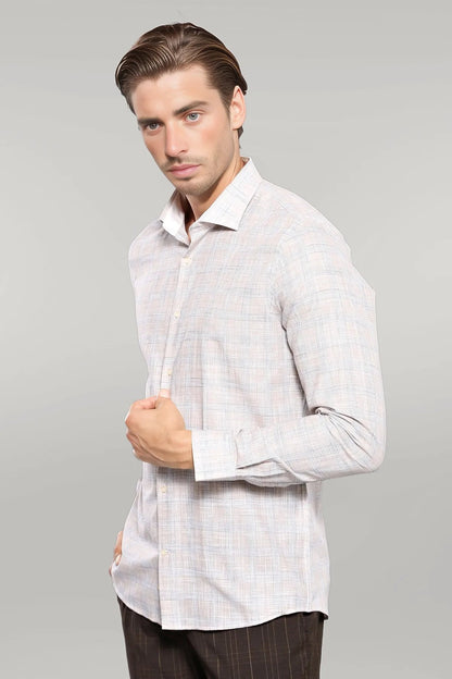 Checked Beige Shirt -