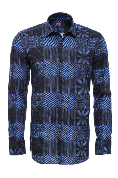 KOALA SYDNEY  Navy Blue Patterned Shirt